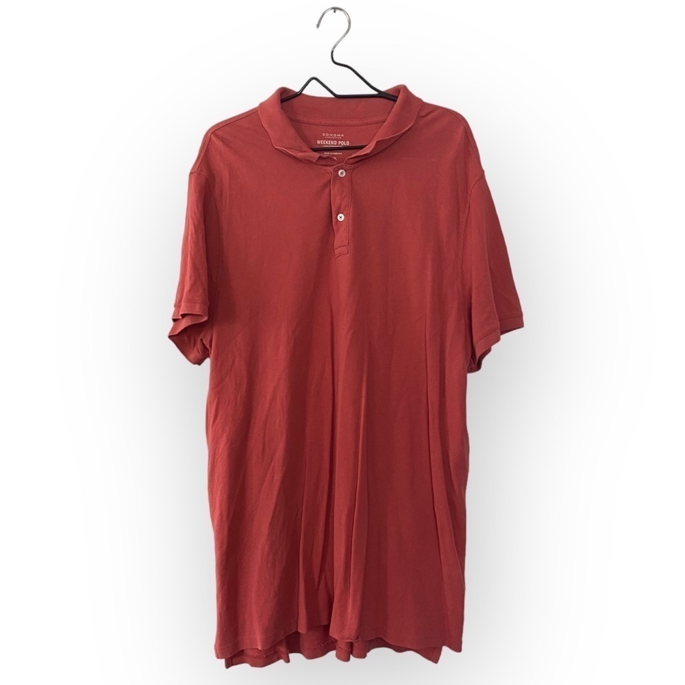 Sonoma Clay Red Orange Weekend Polo Men’s XXL Collared Shirt Top